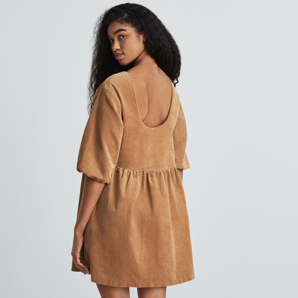 Everlane Orange Corduroy Mini Dress (XS)